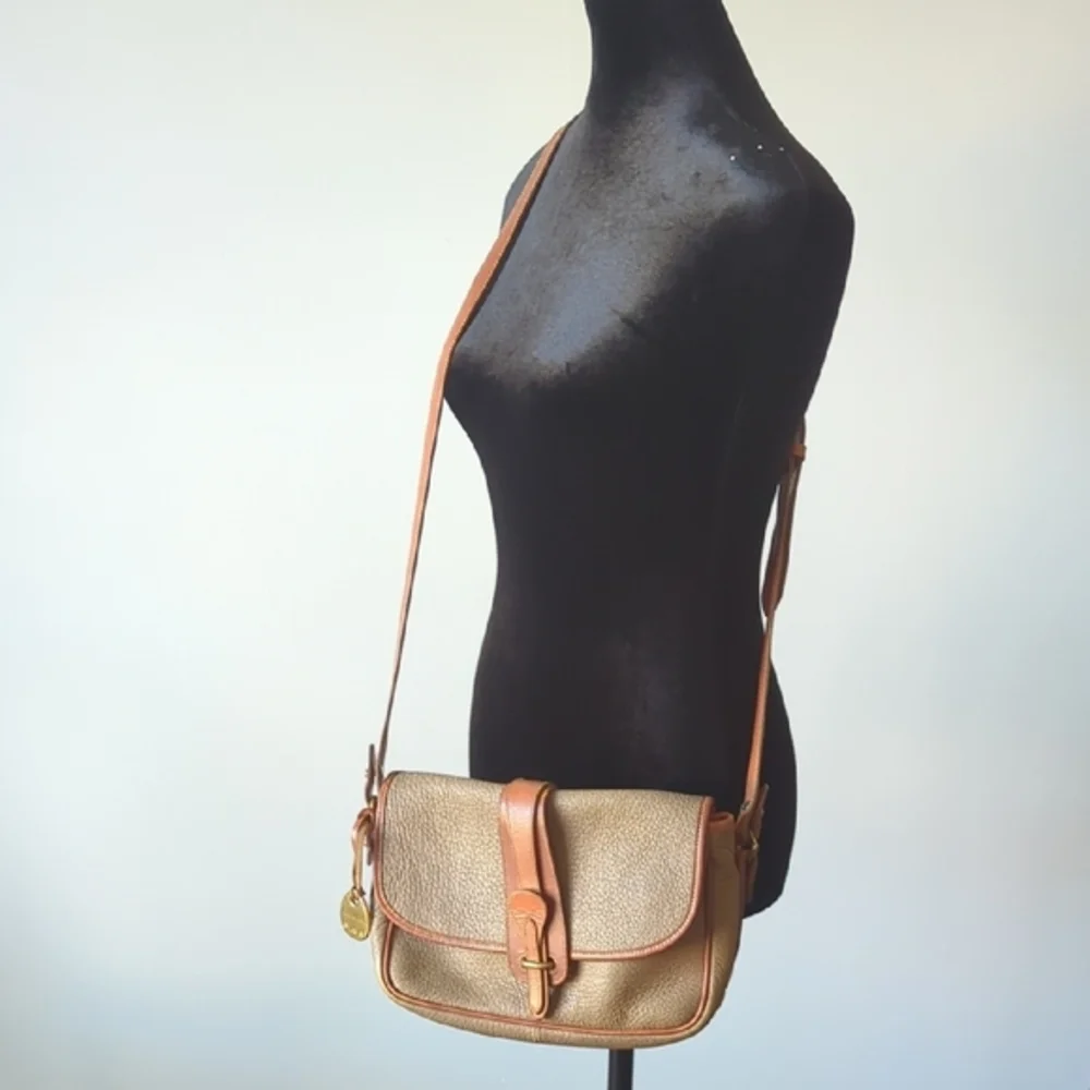 Dooney & Bourke Tan and Brown Crossbody Bag with Flap Closure - Picture 2 of 11